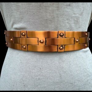 Vtg Renoir Copper Belt Sz S Brutalist with Chain Boho 1950s